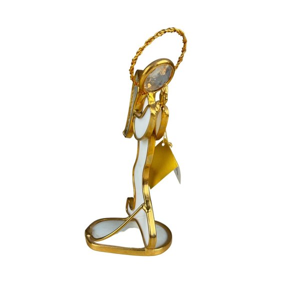 Stained Glass Angel of Love Figure 24K Gold Plated - Picture 3 of 6